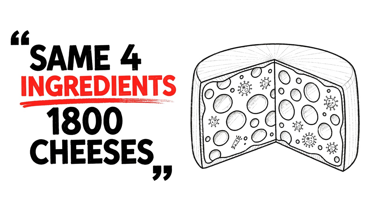 Whiteboard explainer: From Milk to 1,800 Cheeses: How Biology Does the Work