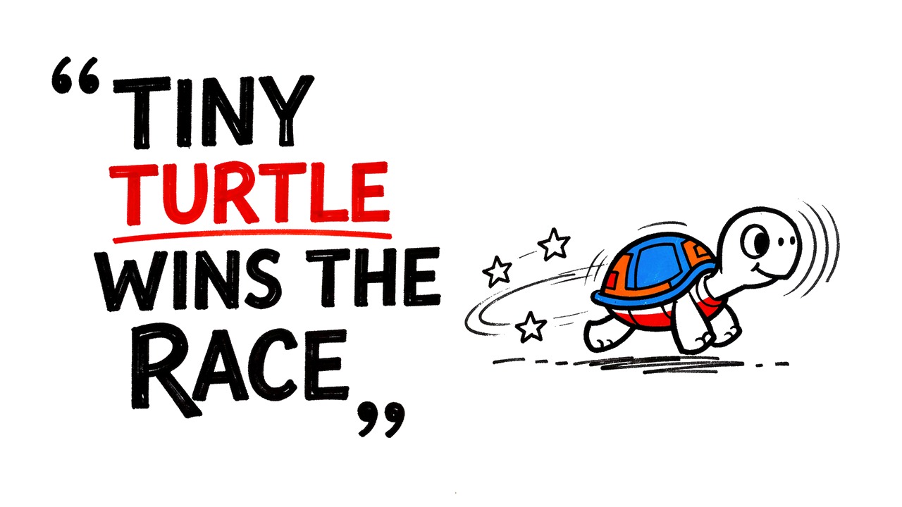 Whiteboard explainer: 🐢💨 The Tiniest Turtle Goes ZOOM! | Funny Garden Race | Kids Nursery Rhyme