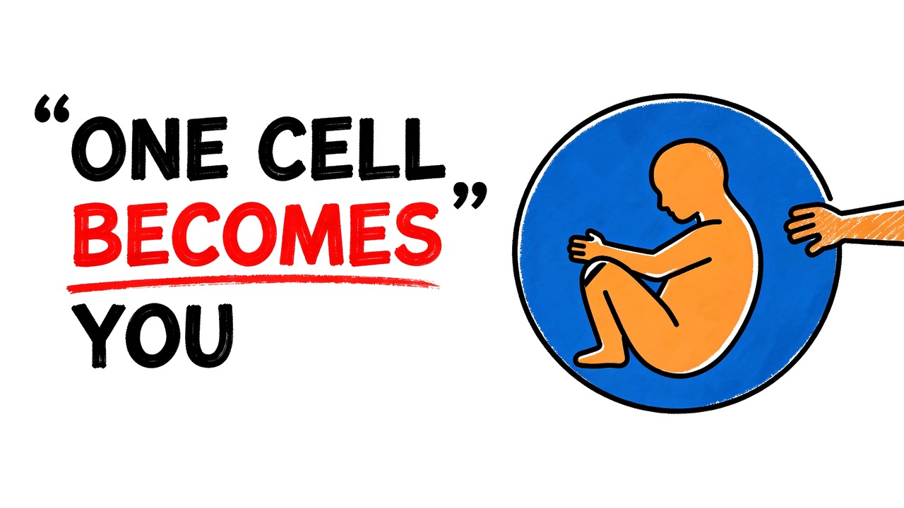 Whiteboard explainer: From One Cell to 37 Trillion: The Human Lifecycle Explained