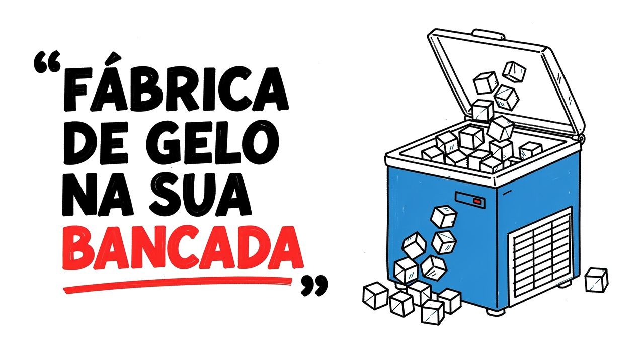 Whiteboard explainer: Essa Máquina Faz 20kg de Gelo Por Dia na Sua Bancada! 🧊