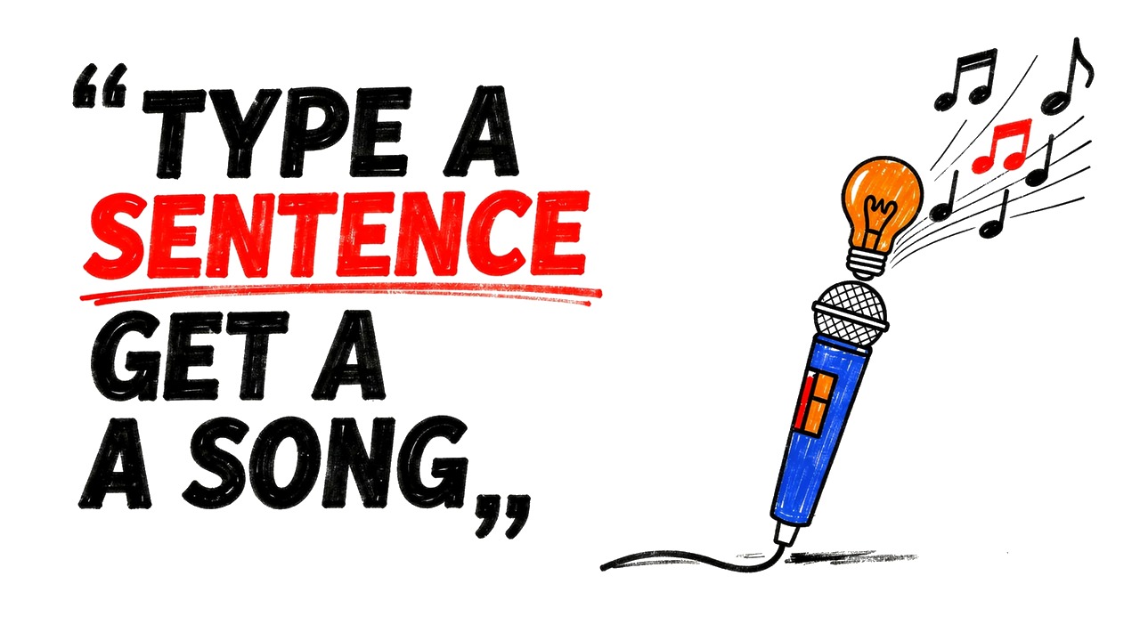 Whiteboard explainer: How to Use Suno AI: Turn a Sentence Into a Real Song