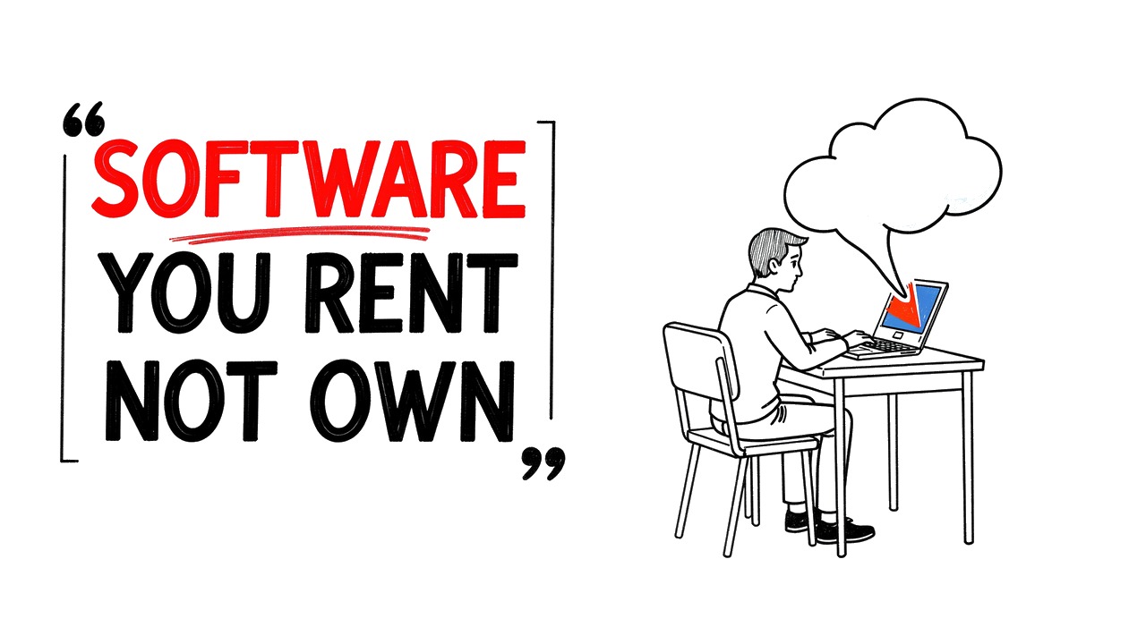Whiteboard explainer: The Software You Use But Never Actually Own