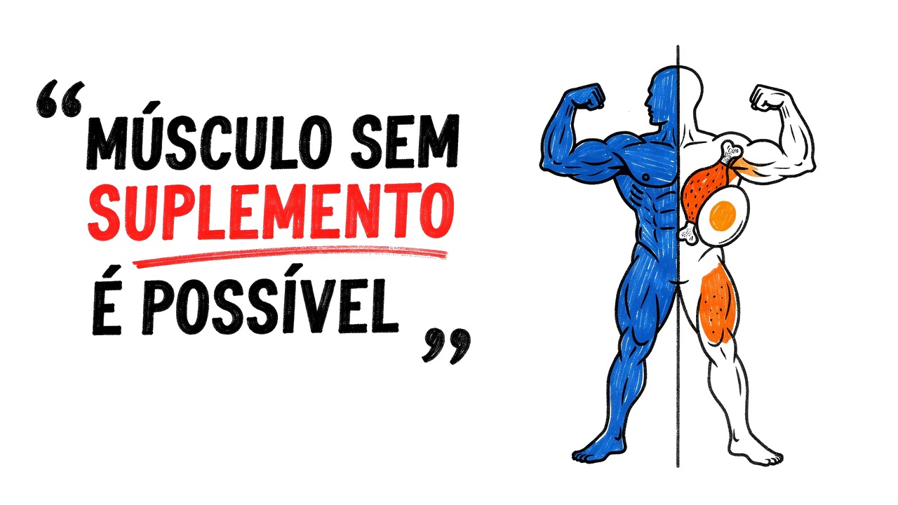 Whiteboard explainer: Mais músculo sem suplemento: só treino, comida e sono