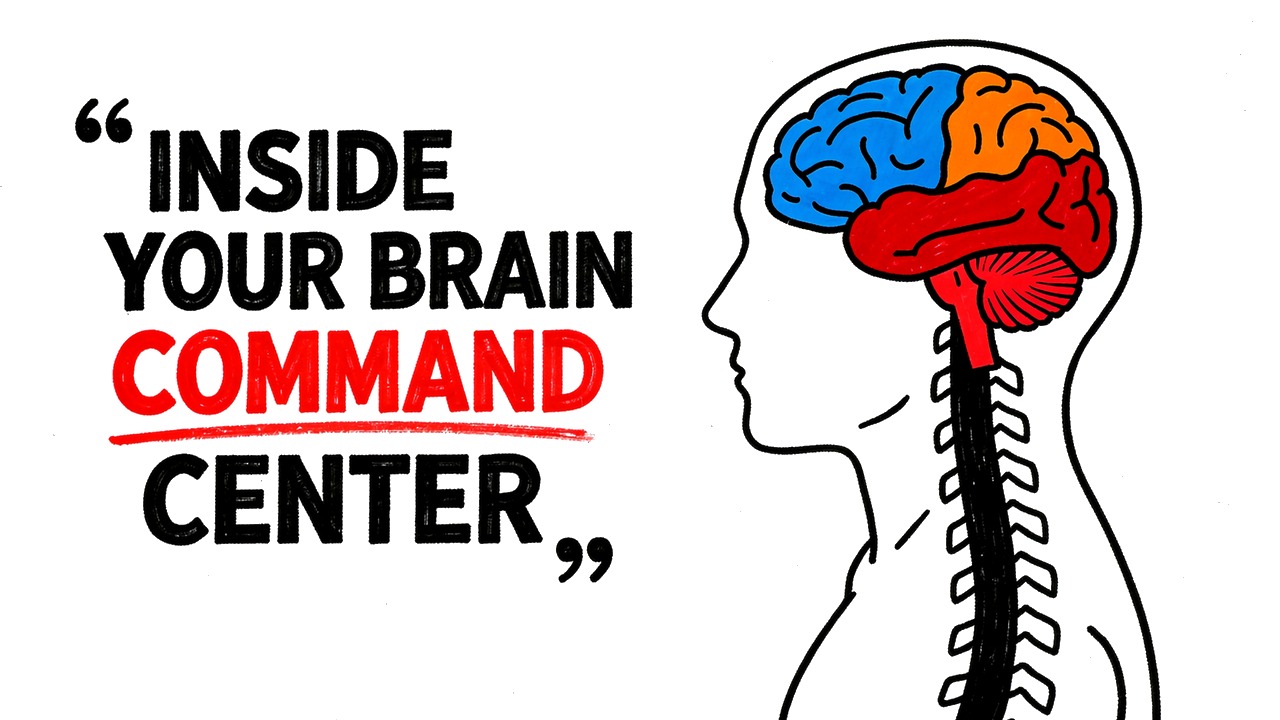 Whiteboard explainer: Your Brain in 3D: The Command Center Running Everything