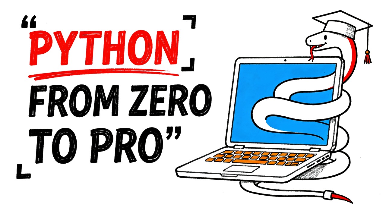 Whiteboard explainer: Python From Zero to Advanced: One Language, Every Level