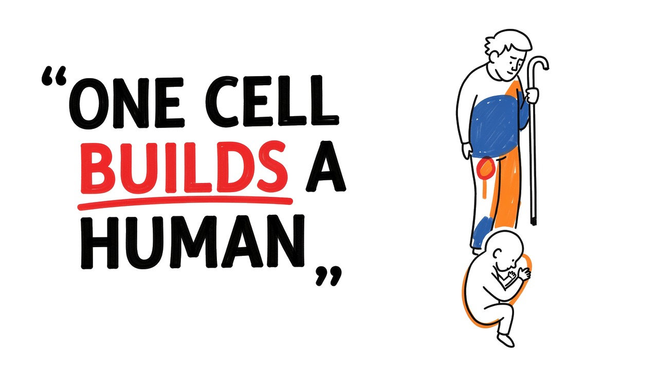 Whiteboard explainer: How the Human Lifecycle Actually Works, Cell by Cell